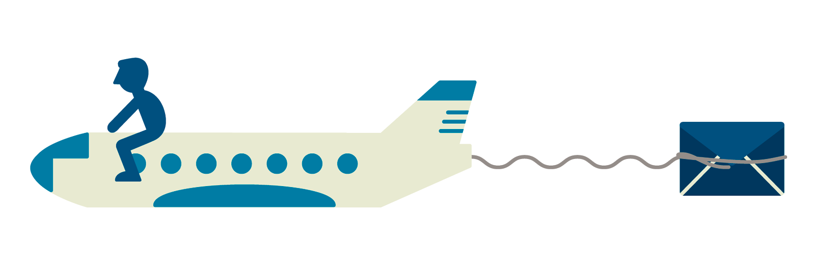 Interact illustration plane and message 1600x522px